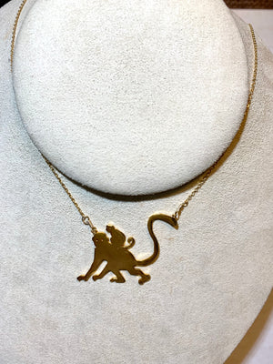 #251 mama monkey with 1 baby necklace