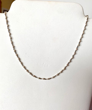 #236 rice pearl silver 15” necklace