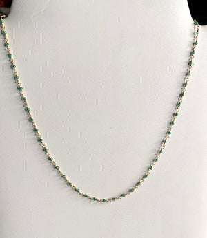 #208 green seed bead chain necklace