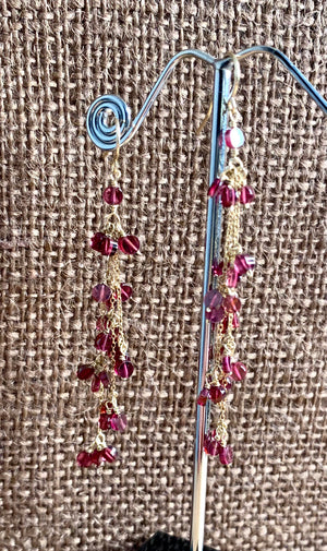 #129 garnet tassel earrings