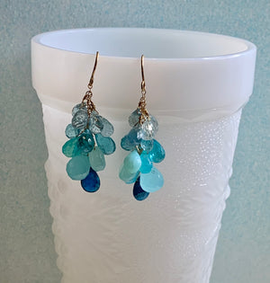 #108 blue apatite,chalcedony drops