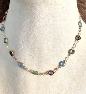 #336 multi gemstone necklace