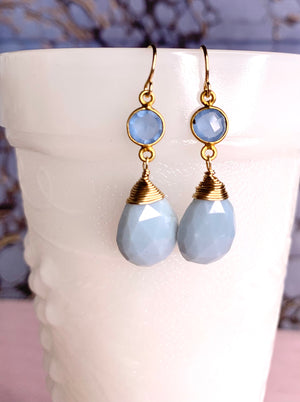 #038 Blue opal and blue chalcedony