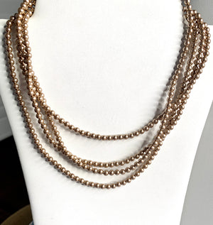 #255 taupe pearls strung 62” necklace