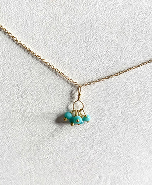 #168 Amazonite mini cluster necklace