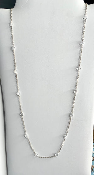 #160 white topaz silver necklace
