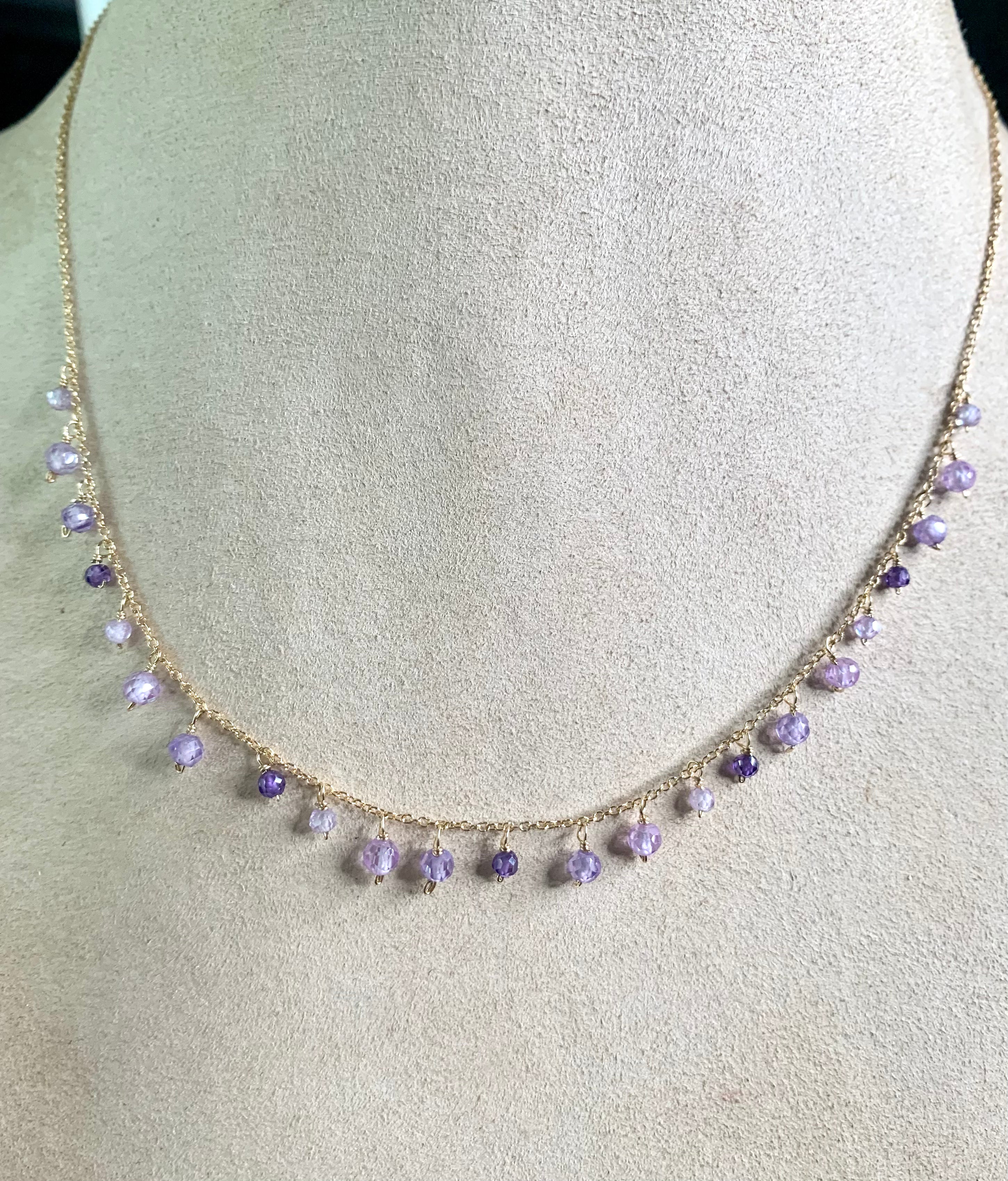 #454 dangling gems necklace