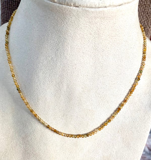 #345 golden tourmaline strung necklace