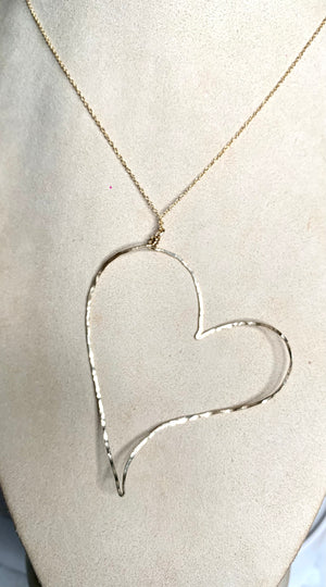 #386 large hammered heart 16”