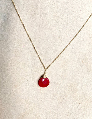 #382 Ruby drop necklace