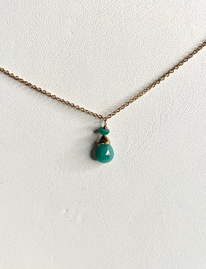 #207 emerald drop necklace