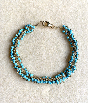 #410 turquoise cluster chain bracelet
