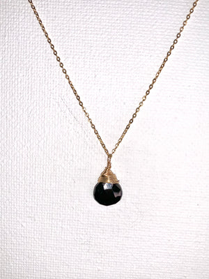 #205 black onyx drop necklace