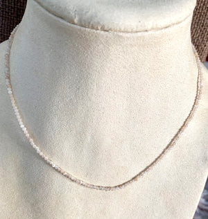 #344 16.75” Rosequartz strung necklace