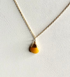 #179 Mexican fire opal drop necklace
