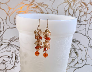 #091 Orange Swarovski crystals and pearls
