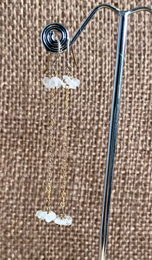 #119 moonstone chain earrings