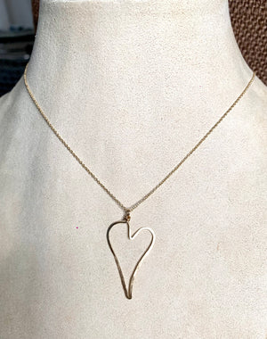 #389 gold heart necklace