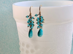 #103 Turquoise drops with blue quartz