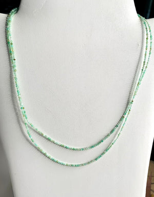#191 chrysoprase 37” strung necklace