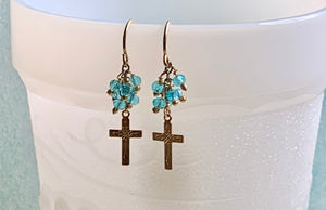 #101 cross with blue quartz