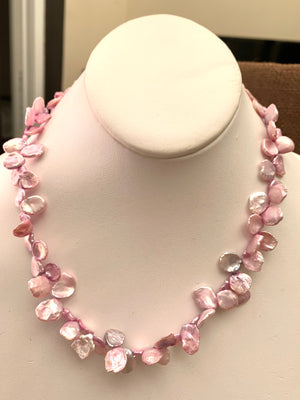 #002 Varying shades of lavender keishi pearl necklace