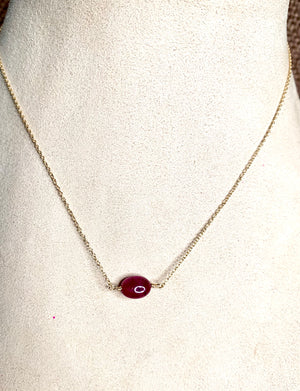 #380 Ruby oval necklace