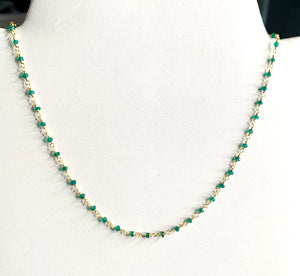 #210 green onyx 16” necklace