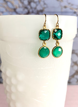 #061 green onyx round & square