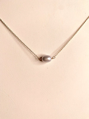 #277 blue potato pearl necklace 13.5”
