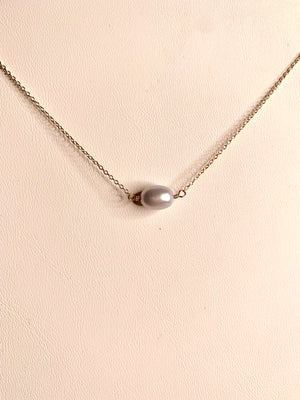 #277 blue potato pearl necklace