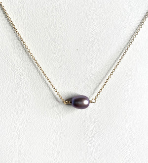 #276 purple potato pearl necklace