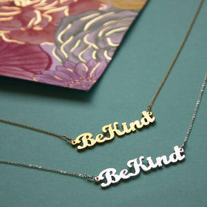 #141 BeKind silver necklace