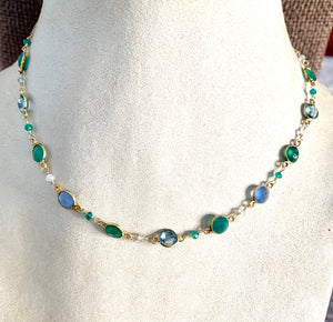 #337 multi gemstone necklace