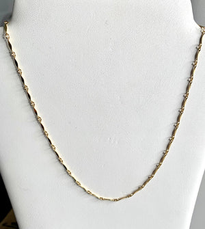 #167 hammered marquis gold filled links chain necklace