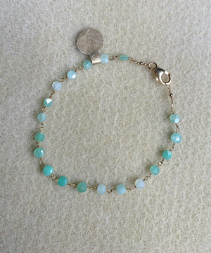 #288 small disc chrysoprase bracelet