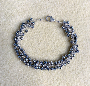 #294 silver cluster chain bracelet