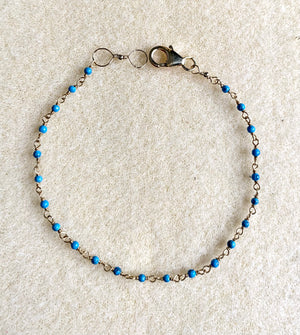 #413 dark turquoise wire wrapped bracelet