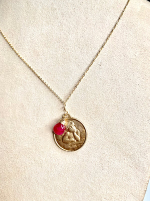#216 Ruby Cupid necklace