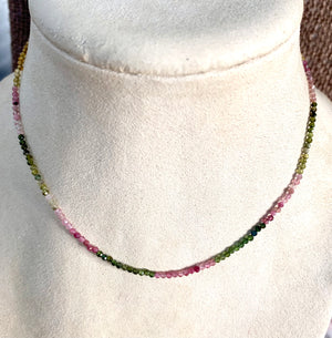 #342 tourmaline strung necklace