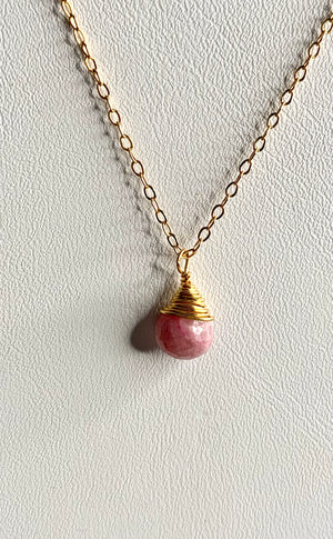 #180 Rhodonite drop necklace