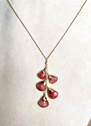 #383 pink sapphires necklace