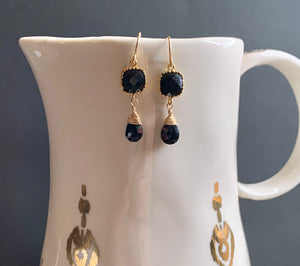 #094 Black onyx drop and square