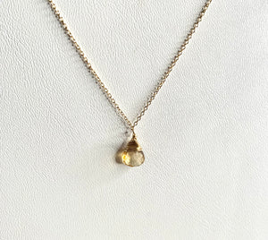 #181 citrine drop necklace