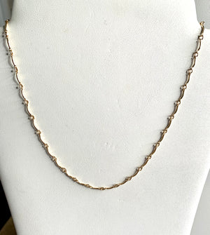 #164 scallop gold filled chain necklace 14”