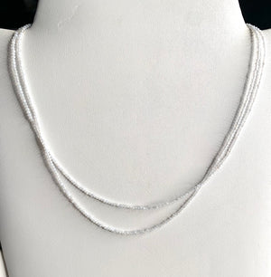 #199 lavender blue chalcedony 33” strung necklace