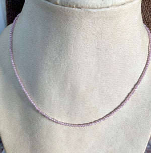 #341 pink cz strung necklace