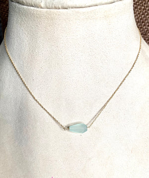 #356 blue opal tube necklace