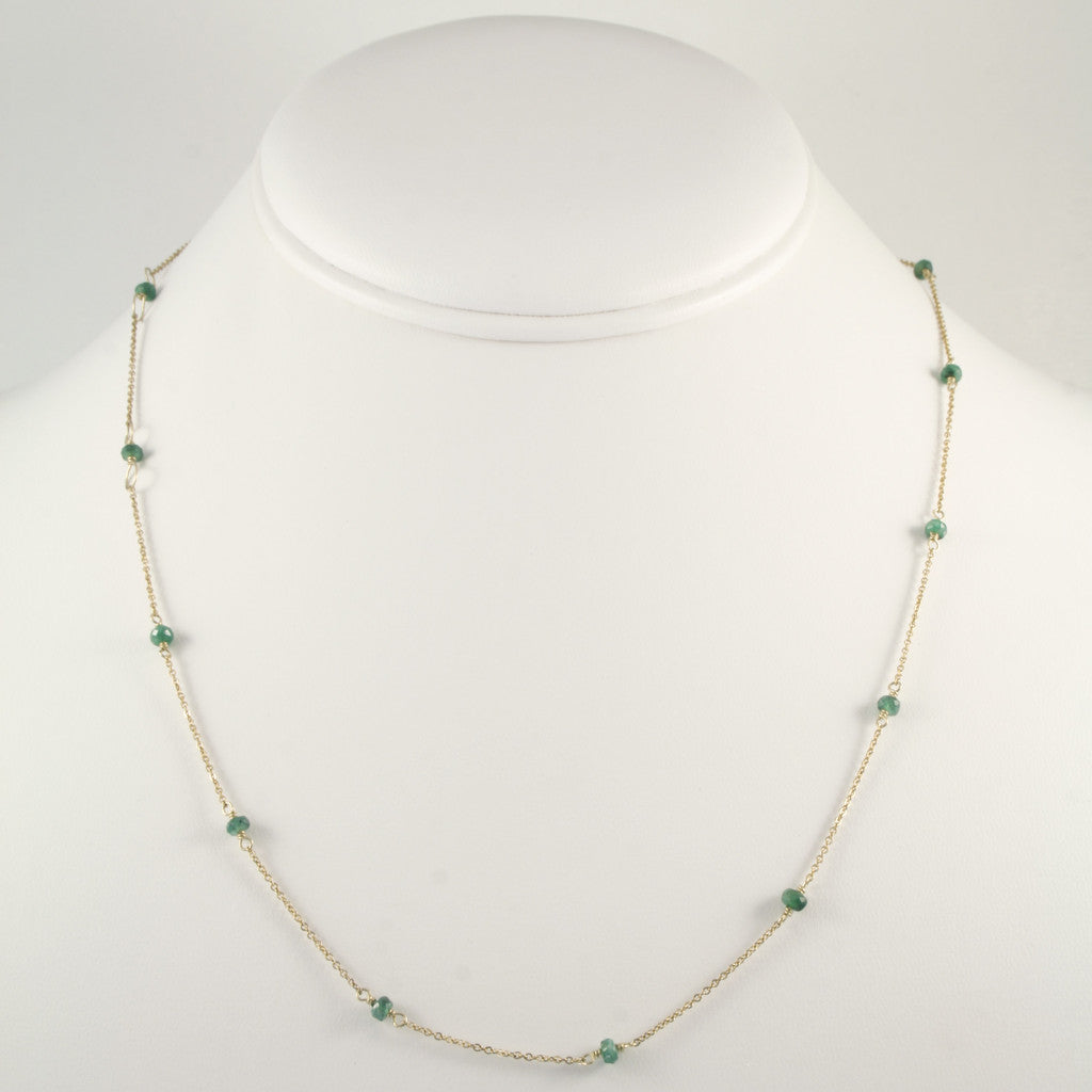 Emerald Bead Chain Necklace