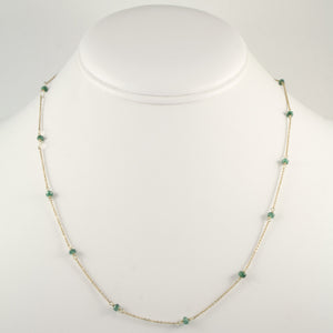 Emerald Bead Chain Necklace